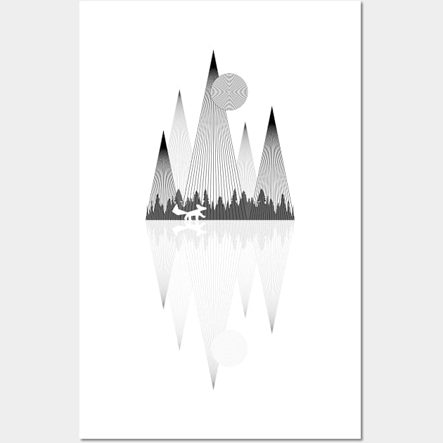 Mountains Lines Wall Art by Bongonation